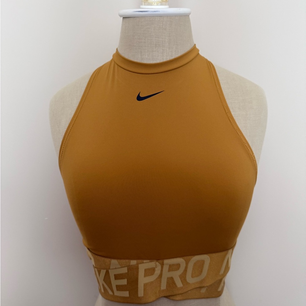 Yellow Nike Sports Bra with Elastic Waistband